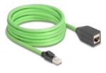Delock RJ45 hálózat bővítő kábel Cat. 6A apa - anya SF/UTP alkalmas kábelvezető láncokhoz PUR (TPU) 5 m zöld (80882) (80882)
