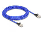Delock RJ45 hálózati kábel fonott borítással Cat. 6A U/FTP Slim, 5 m, kék (80380) (80380)