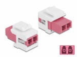 Delock Keystone modul LC Duplex aljzat - LC Duplex aljzat ibolya / fehér (86818) - aqua
