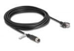 Delock M12 kábel A-kódú 8 tűs anya - RJ45 apa csavarokkal Cat. 5e FTP 5 m hosszú fekete (80430)