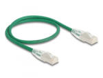 Delock RJ45 hálózati kábel Cable Cat. 6A apa apa hajlított csatlakozóval U/FTP Slim 0, 5 m, zöld (80364)