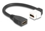 Delock Keystone modul HDMI kábel anya - anya 90 -ban hajlított 8K 60 Hz 20 cm, fekete (90321)