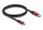 Delock USB 10 Gbps kábel USB A-típusú apa - USB Type-C apa 1 m piros fém (80617) (80617) - aqua