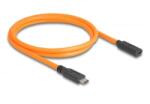 Delock USB 5 Gbps kábel USB Type-C apa - USB Type-C anya kötött felvételre 1 m narancs színű (87960) (87960)