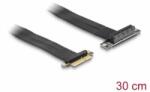 Delock PCI Expressz riser kártya x4 apa - x4 szlot 90 -os szögben kábellel 30 cm hosszú (88025) (88025) - aqua