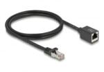 Delock Hálózat bővítő kábel RJ45 apa - RJ45 anya Cat. 6A S/FTP 1 m fekete (90294) (90294)