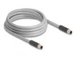 Delock M12 kábel L-kódolt 5 tűs apa - apa PUR húzóláncokhoz alkalmas 3 m szürke (80534) (80534)