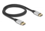 Delock DisplayPort kábel 16K 60 Hz 1 m ezüst fém (80633) (80633)