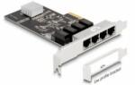 Delock PCI Express x4 kártya 4 x RJ45 Gigabit LAN RTL8111 (88618) - aqua