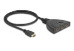 Delock HDMI switch 3 x HDMI bemenet - 1 x HDMI kimenet 8K 60 Hz, integrált kábellel 60 cm (18649)