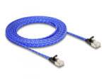 Delock RJ45 lapos hálózati kábel fonott borítással Cat. 6A U/FTP 3 m, kék (80385)
