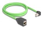 Delock RJ45 hálózat bővítő kábel Cat. 6A apa lefelé néző csatlakozódugóval - anya SF/UTP alkalmas kábelvezető láncokhoz PUR (TPU) 1 m
