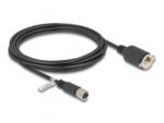 Delock M12 kábel X-kódú 8 tűs anya - RJ45 anya Cat. 6A S/FTP installálásához 3 m, fekete (80462) (80462) - aqua