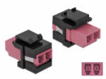 Delock Keystone modul LC Duplex aljzat - LC Duplex aljzat ibolya / fekete (86721) - aqua