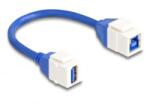 Delock Keystone modul USB kábel 5 Gbps A-típusú USB anya B-típusú USB anya 20 cm, kék (86970)
