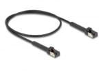 Delock RJ45 vékony hálózati kábel Cat. 8.1 U/FTP hajlítható akár 40 Gbps fekete 0, 5 m (80939) (80939)