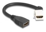 Delock Keystone modul HDMI kábel anya - anya 45 -ban hajlított 8K 60 Hz 20 cm, fekete (90322) (90322)