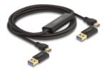 Delock USB Type-C 5 Gbps Adat kapcsoló kábel + KM kapcsoló 2 m (83014) (83014) - aqua