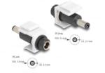 Delock Keystone modul, DC 5, 5 x 2, 5 mm-csatlakozóhüvely, DC 5, 5 x 2, 1 mm méretű apa, fehér (84176)