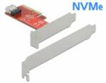 Delock PCI Express x4-kártya - 1 x belső SFF-8654 4i NVMe - alacsony profilú formatényező (90483) (90483) - aqua