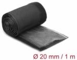 Delock Hőellenálló EMI Shielding fonott borítás tépőzáras rögzítővel, 1 m x 20 mm méretű, fekete (20841) - aqua