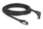 Delock RJ45 hálózati kábel Cat. 8.1 S/FTP 90 fokban felfelé hajló / egyenes 3 m fekete (80396)