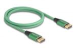 Delock DisplayPort kábel 16K 60 Hz 1 m zöld fém (80629)