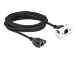 Delock Cat. 6A hálózat kibővítő kábel Easy 45 modulhoz S/FTP RJ45 anya - RJ45 anya, 5 m, fekete (87137)