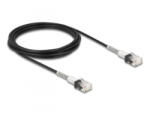 Delock RJ45 hálózati kábel dupla hajlítás védelemmel Cat. 6A UTP Slim 3 m, fekete (80391)