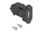 Delock USB 2.0 A-típusú panel tartó anya A-típusú anya 45 -ban hajlított fekete (67150) (67150)