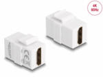 Delock Keystone modul, HDMI-csatlakozóhüvely > HDMI-csatlakozóhüvely, fehér (87876) - aqua