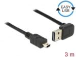 Delock Kábel EASY-USB 2.0-s A típusú csatlakozódugó, ívelt felfelé / lefelé > USB 2.0-s Mini-B-típus (83545) - aqua