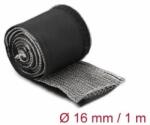 Delock Hőellenálló EMI Shielding fonott borítás tépőzáras rögzítővel, 1 m x 16 mm méretű, fekete (20840) (20840)