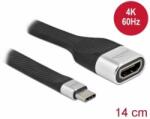 Delock FPC lapos csík kábel USB Type-C - HDMI (DP Alt Mode) 4K 60 Hz 14 cm (86933) - aqua