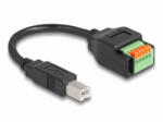 Delock B-típusú USB 2.0 kábel apa - terminal block adapter lenyomó gombbal 15 cm (66249)