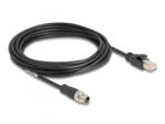 Delock Kábel M12 X kódolt 8 tűs apa - RJ45 apa PVC 5 m (80868)