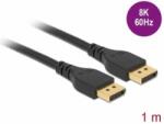 Delock DisplayPort kábel 8K 60 Hz 1 m DP 8K tanúsítvánnyal retesz nélküli (85909) (85909)