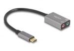 Delock Külső USB Type-C csatlakozójú hangkártya 2 x 3, 5 mm sztereo jack Plug & Play audio adapterrel (67071) (67071)
