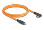 Delock USB 5 Gbps kábel USB Type-C apa - USB Type-C apa 90 -ban hajlított kötött felvételre 1 m narancs színű (87961)