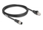 Delock Kábel M12 A kódolt 8 tűs apa - RJ45 apa PVC 2 m (80810)