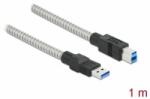 Delock USB 3.2 Gen 1, fém borítású kábel A-típusú apa B-típusú, 1 méter (86778) (86778)