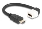 Delock Keystone modul HDMI kábel apa - anya 90 -ban hajlított 8K 60 Hz 20 cm, fekete (86974) (86974)