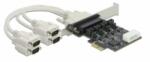 Delock PCI Express Kártya > 4 x soros RS-232 tápfeszültséggel 5 V / 12 V (89895) (89895)