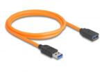 Delock USB 5 Gbps kábel A-típusú USB apa - A-hüvely USB apa kötött felvételre 1 m narancs színű (87963) (87963) - aqua