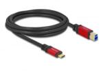 Delock USB 5 Gbps kábel USB Type-C apa - USB B-típusú apa 2 m piros fém (80613) (80613)