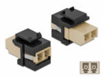 Delock Keystone modul LC Duplex aljzat - LC Duplex aljzat bézs / fekete (86719) (86719) - aqua