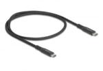 Delock USB 20 Gbps kábel USB Type-C apa - apa PD 3.0 100 W E-Marker 0, 5 m fekete fém (80023)
