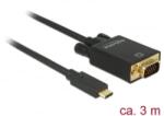 Delock Kábel USB Type-C csatlakozódugóval > VGA csatlakozódugóval (DP váltakozó mód) Full HD 1080p, (85263) (85263) - aqua