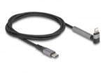 Delock Adat és töltő kábel USB Type-C - Lightning iPhone , iPad , iPod eszközökhöz hajlított álló funkcióval, fekete és 1, 5 m hosszú, (85405)