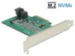 Delock PCI Express-kártya > 1 x belso NVMe M. 2 PCIe / 1 x belso SFF-8643 NVMe alacsony profilú for (89517) - aqua